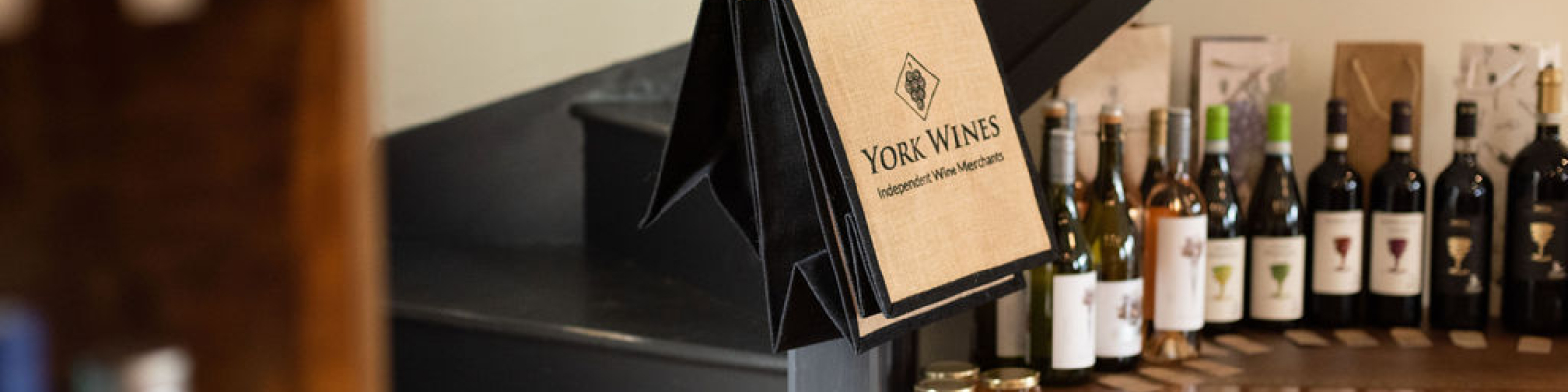York Wines bag on shop floor staircase